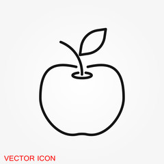 Apple Icon in trendy flat style isolated on background.