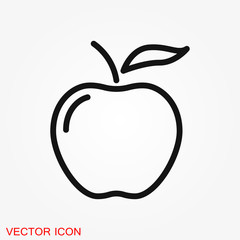 Apple Icon in trendy flat style isolated on background.