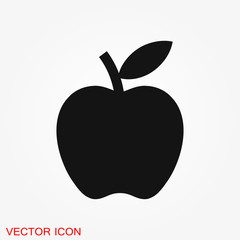 Apple Icon in trendy flat style isolated on background.
