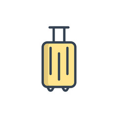 luggage icon vector with fill outline style. holiday icon