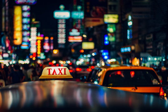 Tuk Tuk Taxi Nightlife at Chinatown in Bangkok,Thailand.