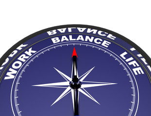 3d compass concept work life balance .3d rendered illustration