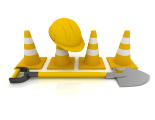 Working concept isolated on white . 3d rendered illustration