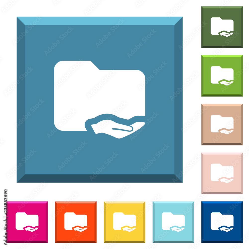 Poster shared folder white icons on edged square buttons