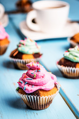 Chocolate cupcake with cream