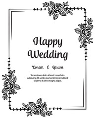 Floral Wedding Invitation elegant invite hand draw