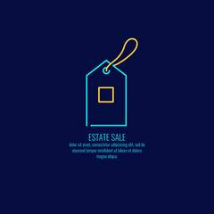 The linear logo for the sale of real estate on a dark background.