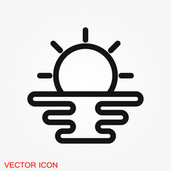 Beach icon vector of vacation and tourism, summer symbol