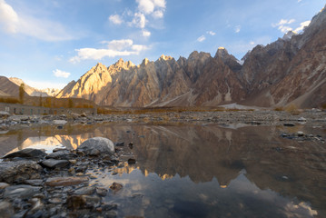 Fototapeta na wymiar beautiful nature landscape view from Passu Pakistan in autumn