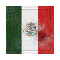 Mexico flag in concrete square