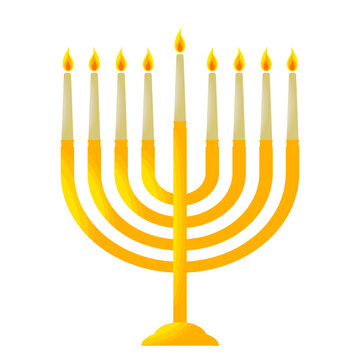 Traditional Hanukkah candelabrum, Chanukiah, menorah