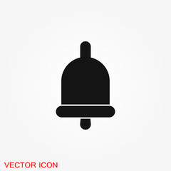 Bell Icon vector in trendy flat style isolated on background.