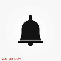 Bell Icon vector in trendy flat style isolated on background.