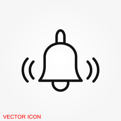 Bell Icon vector in trendy flat style isolated on background.