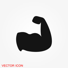 Biceps icon, muscle strength or power vector icon
