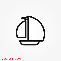 Boat icon vector in trendy flat style isolated on background. Ship transport, boat symbol