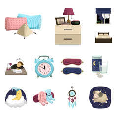 Vector illustration of dreams and night icon. Collection of dreams and bedroom stock symbol for web.