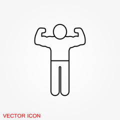 Bodybuilder icon, muscle sign. Vector illustration for web design