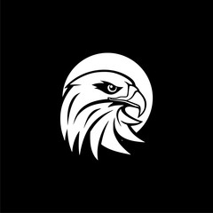 Eagle mascot logo for sport team, Eagle head icon or logo on dark background