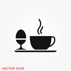 Breakfast icon. Vector symbol on a background