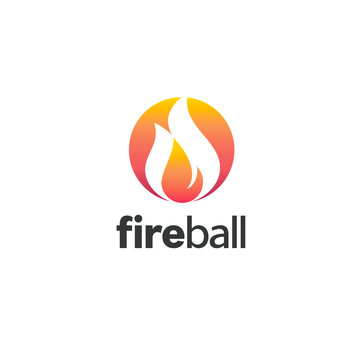 Vector logo design template. Fire ball icon.