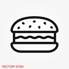 Burger icon vector of fast food set for UI and UX, website or mobile application