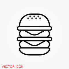 Burger icon vector of fast food set for UI and UX, website or mobile application