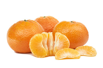 tangerine juicy ripe fruit on a white background