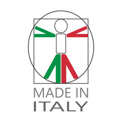 LOGO MADE IN ITALY CON UOMO DI VITRUVIO STILIZZATO