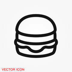 Burger icon vector of fast food set for UI and UX, website or mobile application