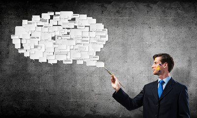 Inspiration of young creative businessman