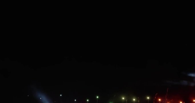 4K - Colorful firework balls. fps 59.94