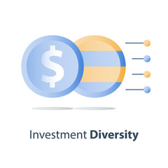Asset diversification, investment fund structure, mutual fund concept, financial solution, capital distribution