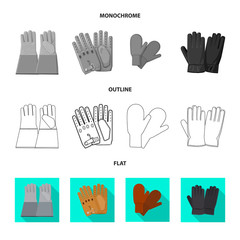 Vector design of glove and winter symbol. Set of glove and equipment vector icon for stock.