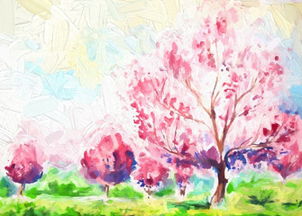 Obraz na płótnie Canvas spring post card illustration