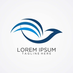 Line bird logo design