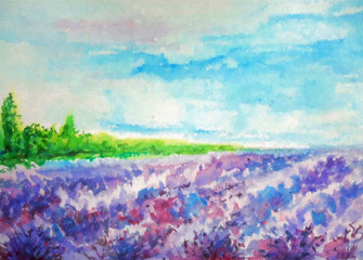 Obraz na płótnie Canvas lavender dream post card illustration