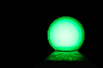 glow ball and light the path on an isolated black background