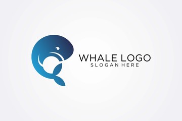 Jump whale logo design