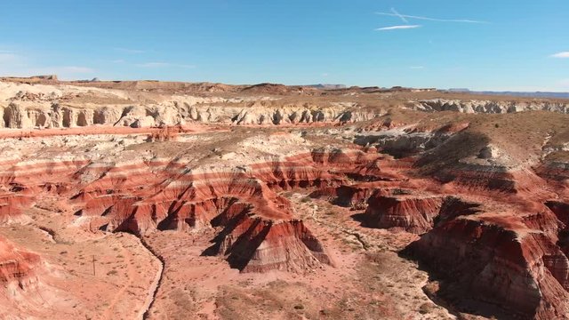 Drone aerial near Paria Rimrocks Toadstool Hoodoos in the Grand Staircase-Escalante National Monument