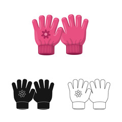 Vector illustration of glove and winter sign. Collection of glove and equipment vector icon for stock.