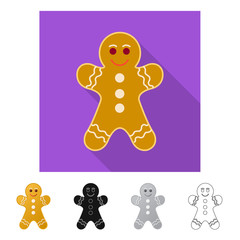 Isolated object of biscuit and bake symbol. Collection of biscuit and chocolate vector icon for stock.