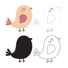 bird worksheet vector design for kid