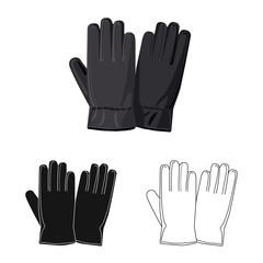 Vector design of glove and winter icon. Collection of glove and equipment stock vector illustration.