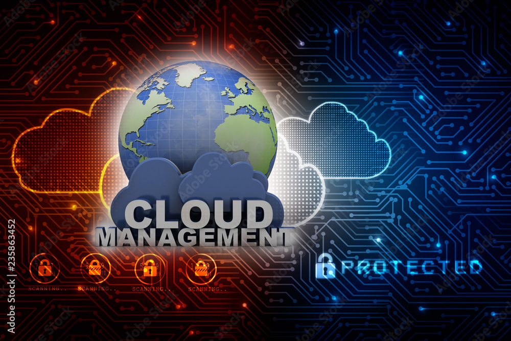 Poster 3d rendering file storage in cloud management