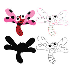 dragonfly worksheet vector design