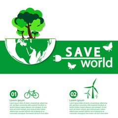 world with eco-friendly concept ideas,Infographic template,vector illustration