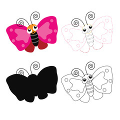butterfly worksheet vector design for kid