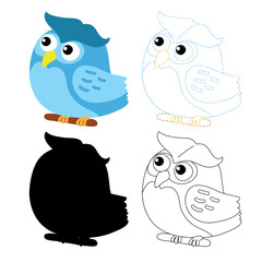 owl worksheet vector design for kid