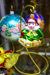 Vintage USSR Soviet Christmas tree toy decorations boy sledding